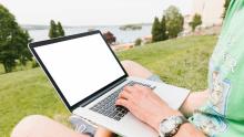 Freelancer working on a laptop