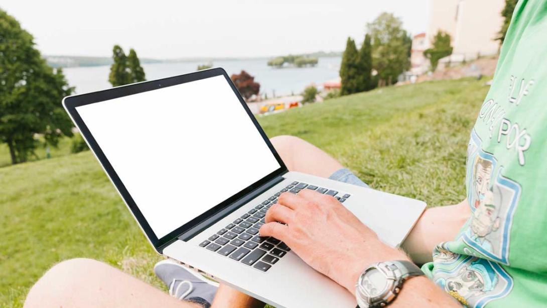 Freelancer working on a laptop